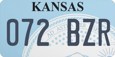 KS license plate 072BZR