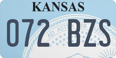 KS license plate 072BZS