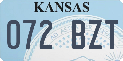 KS license plate 072BZT