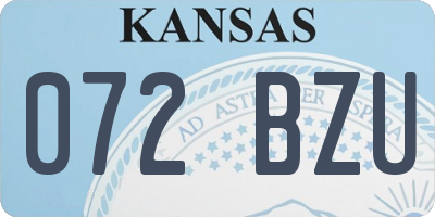 KS license plate 072BZU