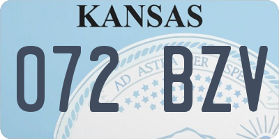 KS license plate 072BZV