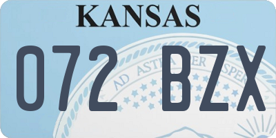 KS license plate 072BZX