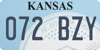KS license plate 072BZY