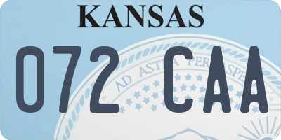 KS license plate 072CAA