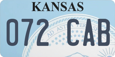 KS license plate 072CAB