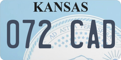 KS license plate 072CAD