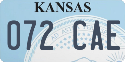 KS license plate 072CAE