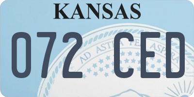 KS license plate 072CED