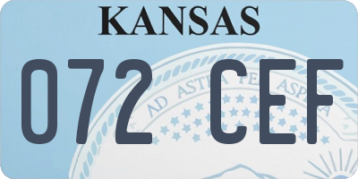 KS license plate 072CEF