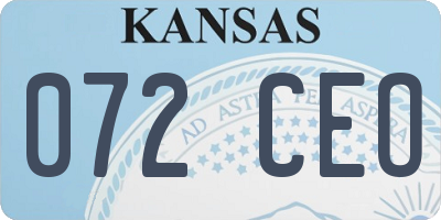 KS license plate 072CEO