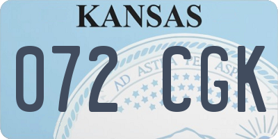 KS license plate 072CGK