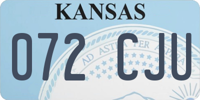 KS license plate 072CJU