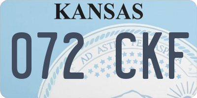 KS license plate 072CKF