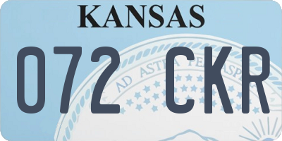 KS license plate 072CKR