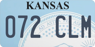KS license plate 072CLM