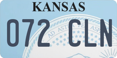 KS license plate 072CLN