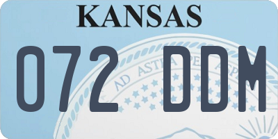 KS license plate 072DDM