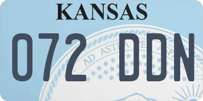 KS license plate 072DDN