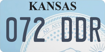 KS license plate 072DDR