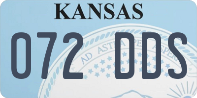 KS license plate 072DDS