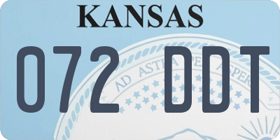 KS license plate 072DDT