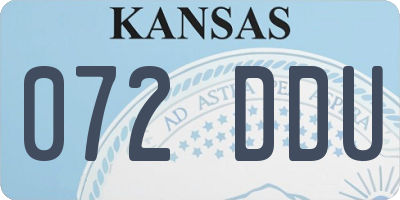 KS license plate 072DDU