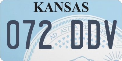 KS license plate 072DDV