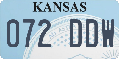 KS license plate 072DDW