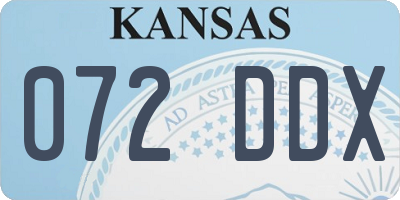 KS license plate 072DDX