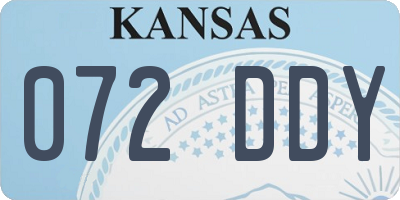 KS license plate 072DDY