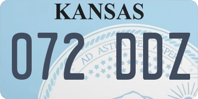 KS license plate 072DDZ