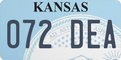 KS license plate 072DEA