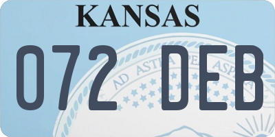 KS license plate 072DEB