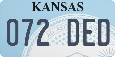 KS license plate 072DED