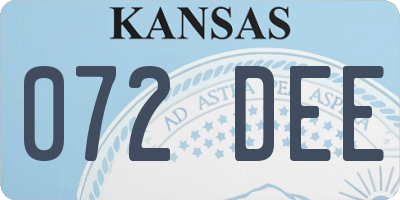 KS license plate 072DEE