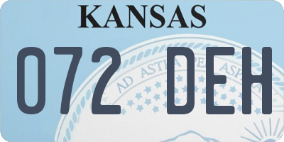 KS license plate 072DEH