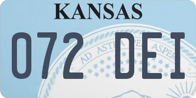 KS license plate 072DEI
