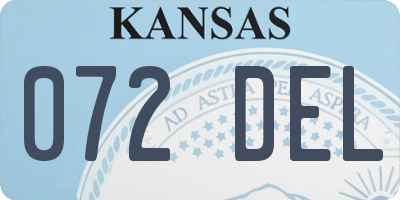 KS license plate 072DEL