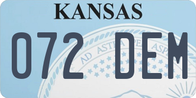 KS license plate 072DEM