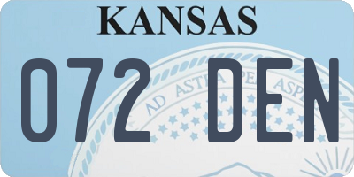 KS license plate 072DEN