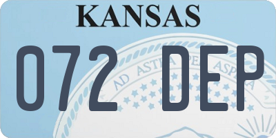 KS license plate 072DEP