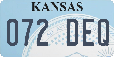 KS license plate 072DEQ