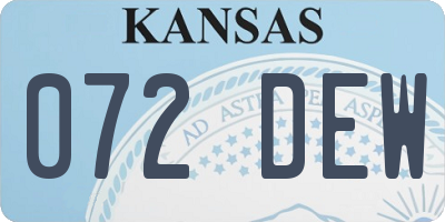 KS license plate 072DEW