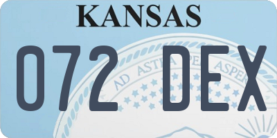 KS license plate 072DEX