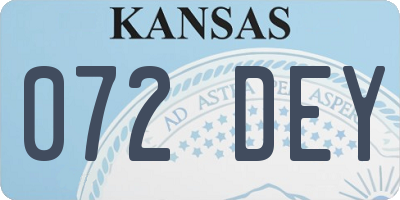 KS license plate 072DEY
