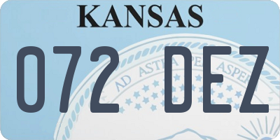 KS license plate 072DEZ