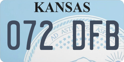 KS license plate 072DFB