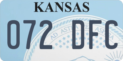 KS license plate 072DFC