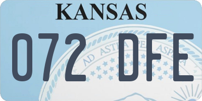 KS license plate 072DFE