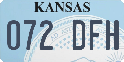 KS license plate 072DFH